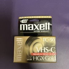 Maxwell VHS-C TC-30 HGX-Gold Premium High Grade Video Tapes New Sealed