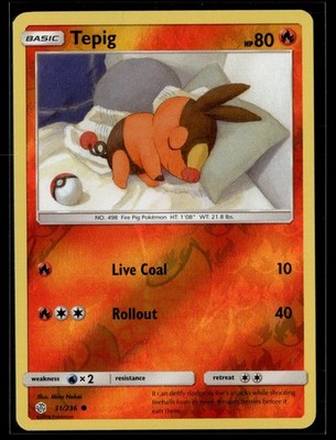 Pokemon TCG SM - Cosmic Eclipse #31/236 Tepig Reverse Holo
