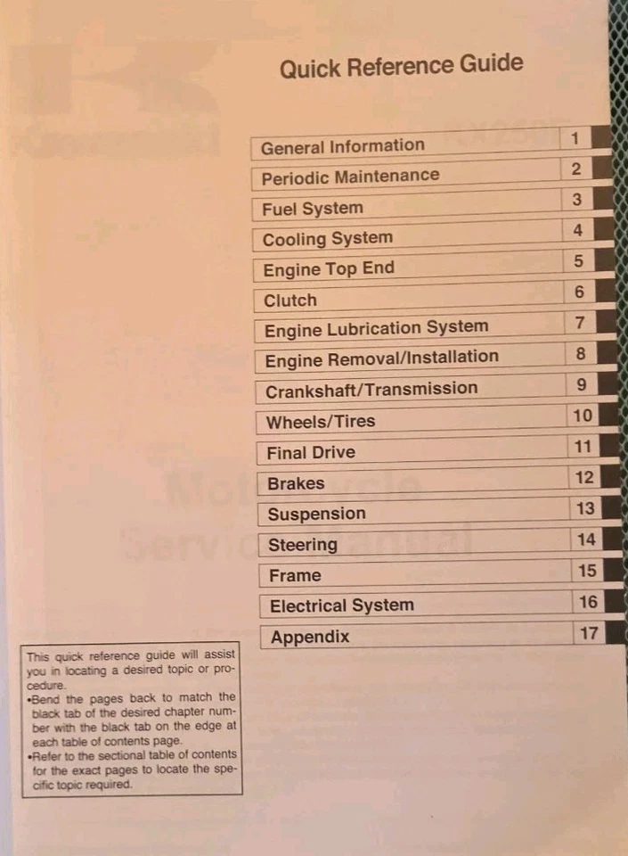 Manual de reparación de servicio OEM 2009 KX250F KX 250 F 250F KX250W9F pieza # 99924-1411-01 Foto 2 de 4