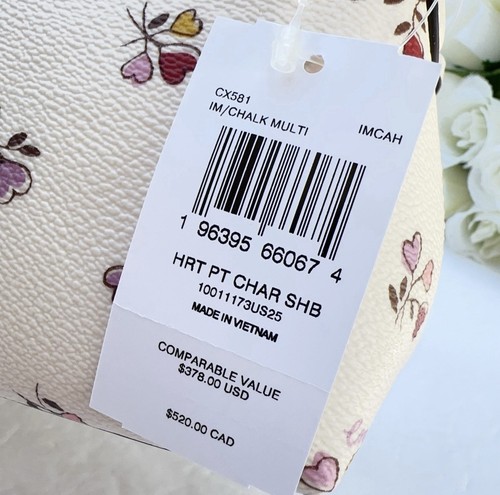 NWT Coach Charlotte Shoulder Bag With Heart Print CX581 - Picture 7 of 11