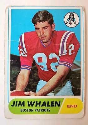 1968 Topps Football Card 20 Jim Whalen Boston Patriots 