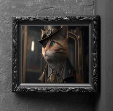Steampunk Orange Tabby Cat 8 x 10 Photograph Photo Picture Art Wall Hanging