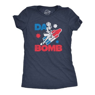 Womens Da Bomb T Shirt Funny Retro Fourth Of July Popsicle Tee for Ladies