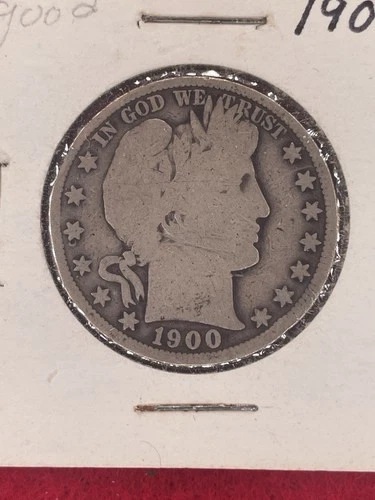 🌴1900 Barber Half Dollar | 90% Silver | Circulated | Not Grated