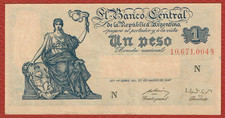 ARGENTINA L..1947(1948-51) 1 PESOS SERIE N (P-257a.2) CH XF