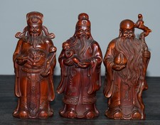 Exquisite Small Leaf Boxwood Statue Ornament of Fortune, Wealth, and Longevity