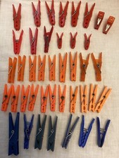 Clothes Pins vtg mixed lot plastic (41)