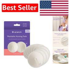 Reusable Nursing Pads with Wash Bag - Ultra-Soft, Waterproof Contoured Fit