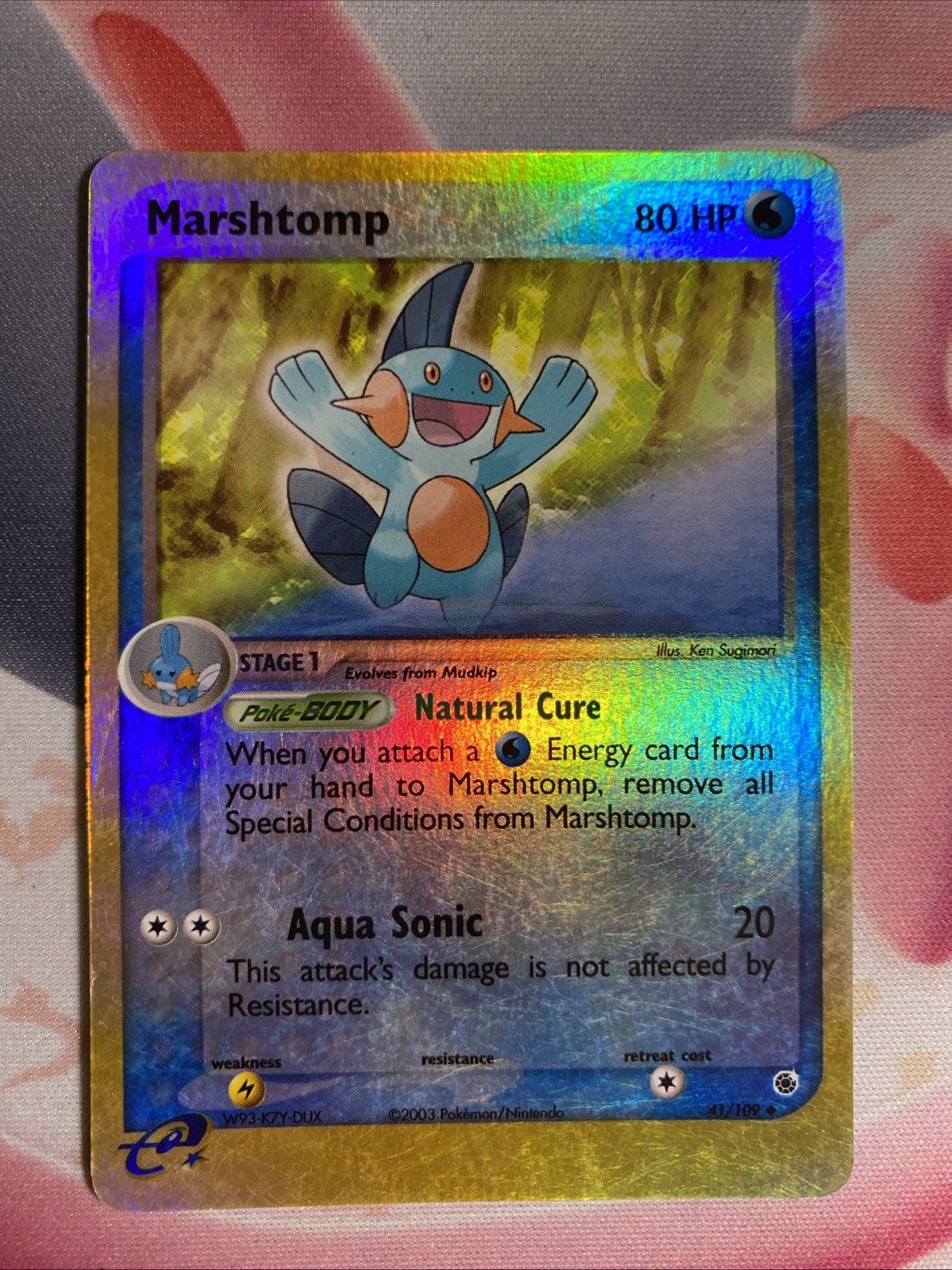 Marshtomp 41/109 Ruby and Sapphire Reverse Holo Moderate - Light Play