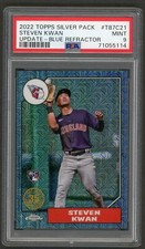 2022 Topps Silver Pack Steven Kwan Update Blue Refractor Rookie /150 PSA 9 1987