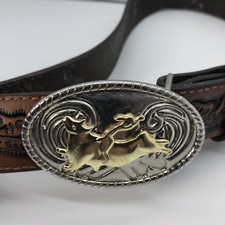 Nocona Rodeo belt  bull rider buckle sz 24 waist NWT