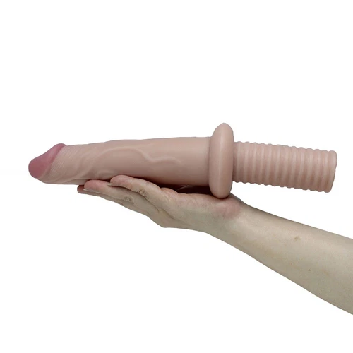 12" XL Bendable Realistic G Spot Anal Thrusting Dildo Dong with Handle - Picture 4 of 12
