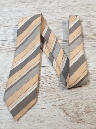 Vintage retro mens Marks & Spencer St Michael 7cm wide kipper neck tie. Striped - Picture 1 of 5