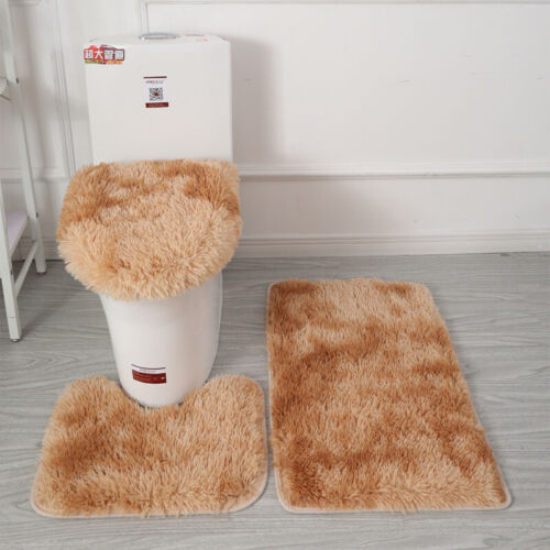 3-Piece Bathroom Bath Mat Contour Rug Set with Toilet Lid Cover #* - Picture 35 of 41