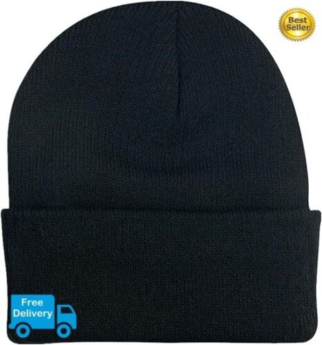 Beanie warm Plain Knit Hat Baggy Cap Cuff Slouchy Skull Hats Ski Men Women