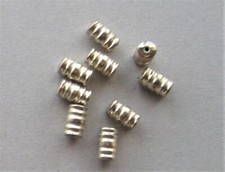 CRAFT-JEWELLERY-BEADS 9 x 13x7mm White Gold Look Metal Alloy Barrel Beads