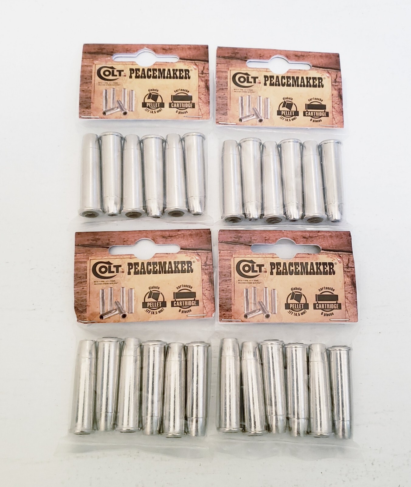 4 Packs Umarex Colt Peacemaker SAA45 Six-Shooter .177 Pellet Silver Cartridges