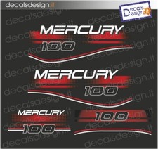Adesivi motore marino fuoribordo Mercury 100 cv gommone barca stickers