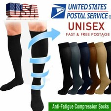 3Pairs Compression Socks 15-20 mmhg Knee High Running Sport Long Stockings Ankle