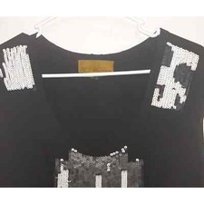 Nicole Miller Gold Label Metallic Black Dress sz M Sleeveless Date Night