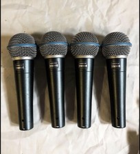 Four Shure Beta 58a Supercardioid Dynamic Vocal Microphones