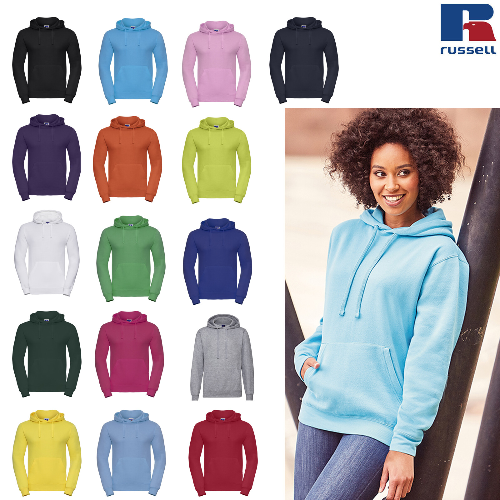 Russell Men's Hooded Sweatshirt R-575M-0 - Winterwear Warm Hoodie Jacket |  eBay