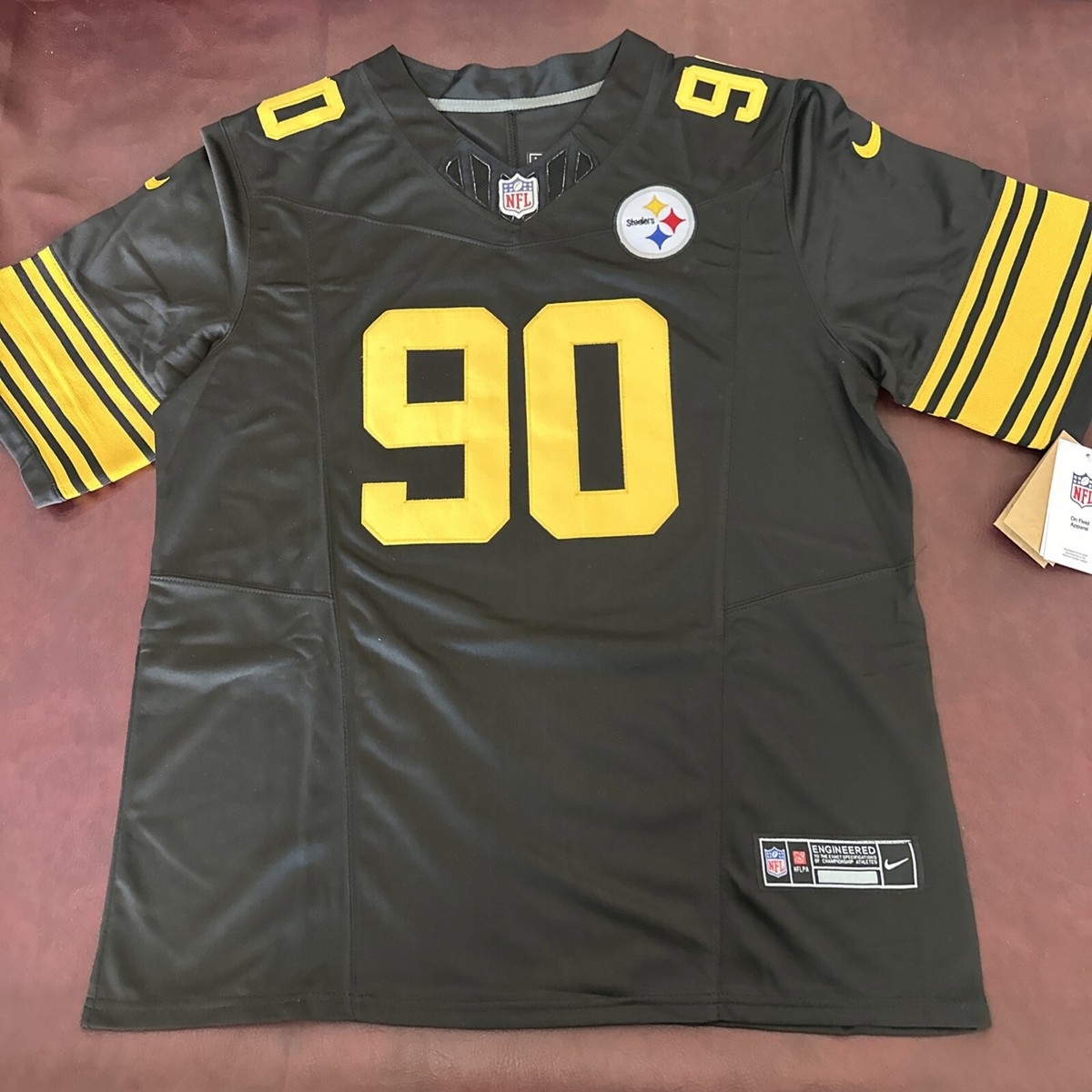 TJ Watt Jersey Black Alternate Large MVP #90 Stitched