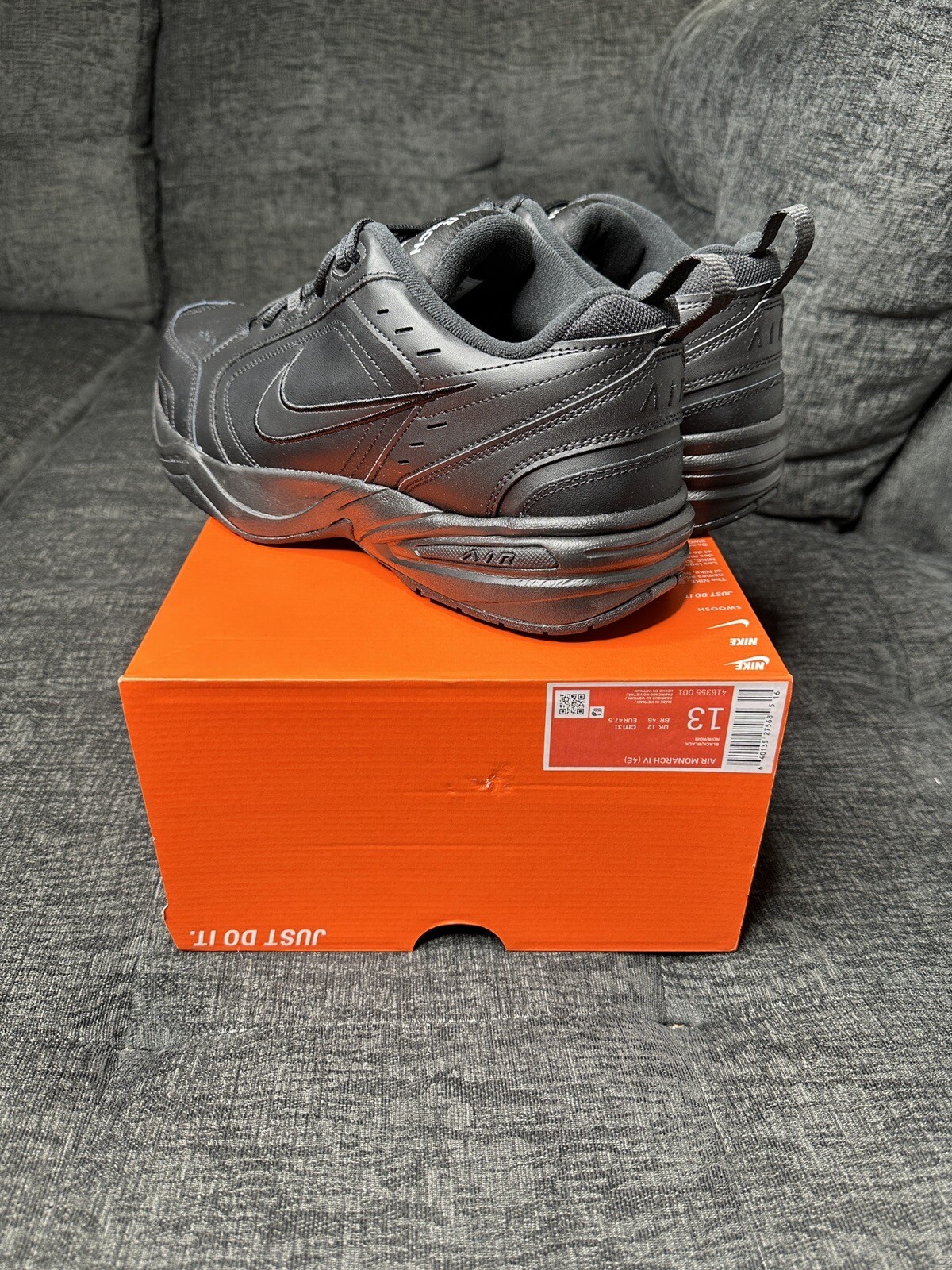 Nike Air Monarch IV Workout Shoes Extra Wide Mens Size 13 Black 416355