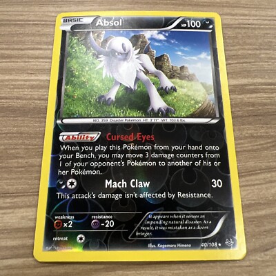 Absol 40/108 XY Roaring Skies Reverse Holo Rare Pokémon Card