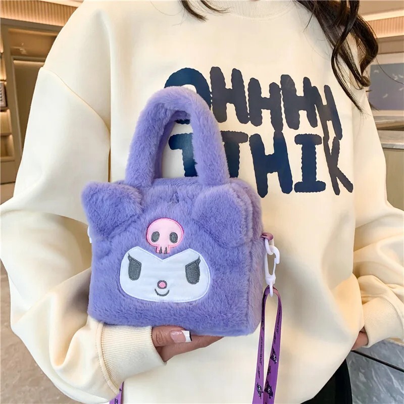 Sanrio Cartoon Plush Handbag Kuromi Cinnamoroll Melody Bag – Gift for Girls