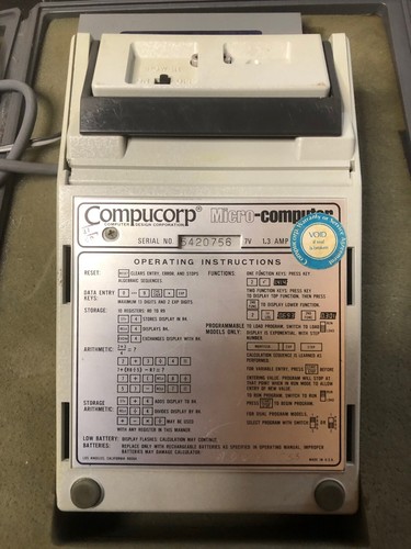 Compucorp 344 Statistician Microcomputer Calculator with cords case scientific - Picture 4 of 5