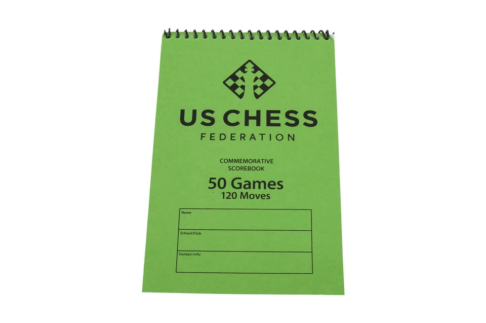 US Chess Federation's Commemorative Spiral Chess Scorebook - GREEN (10 Pack) - Image 2 of 2