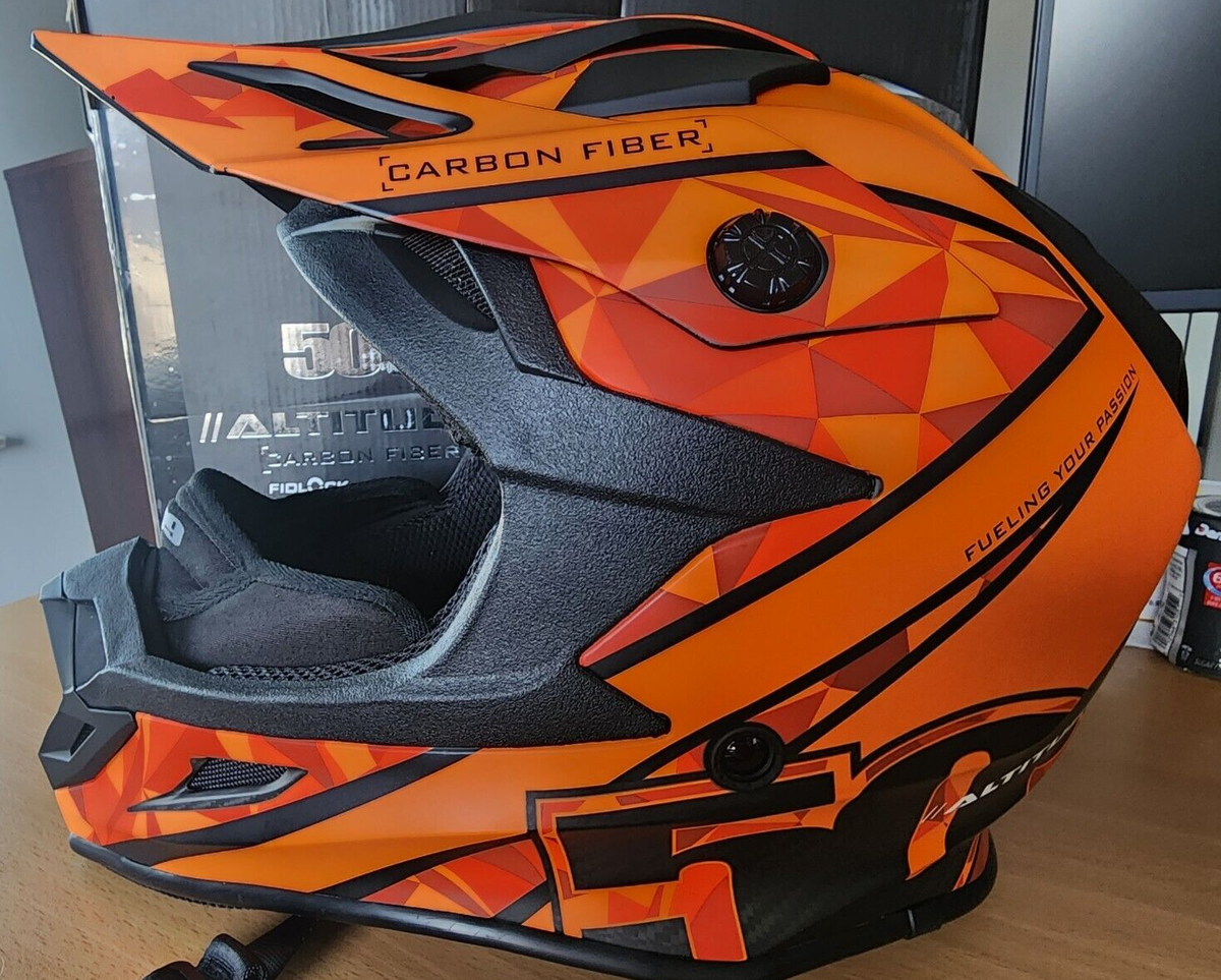 509 Altitude Carbon Fiber Orange 2X-Large Helmet Snowmobile 509 Altitude Carbon Fiber Orange 2X-Large Helmet Snowmobile