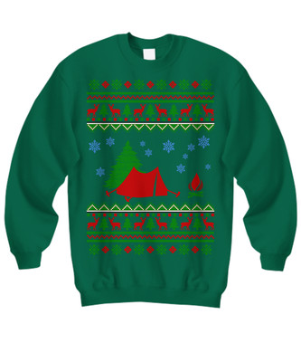 Camping Tent Ugly Christmas Sweater - Sweatshirt