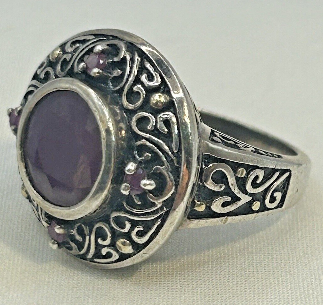 Sterling Silver Signed SGF Ruby Ring Size 7 - image 2