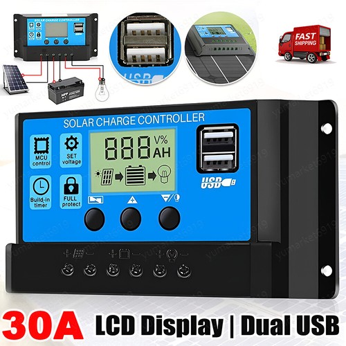 PowMr 30A Solar Charge Controller, Solar Panel Charge Controller 12v 24v Dual Usb Adjustable Parameter Backlight Lcd Display And Timer Setting On Off Hoursz30a Review