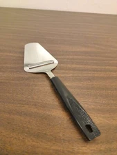 VINTAGE ~ EKCO Stainless Steel Cheese Plane Slicer Black Plastic Handle USA