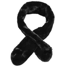 Faux Black Fur Pull-Through Scarf/Stole