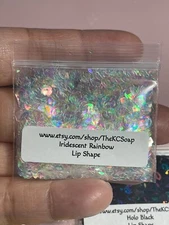 5G Iridescent Rainbow Lip shape Glitter HOLO nail acrylic gel craft US Seller