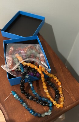 Agate Fancy Nugget appx 8-10 mm Bead Strand Set Of 9 In 9 Colors Appx 14-15in