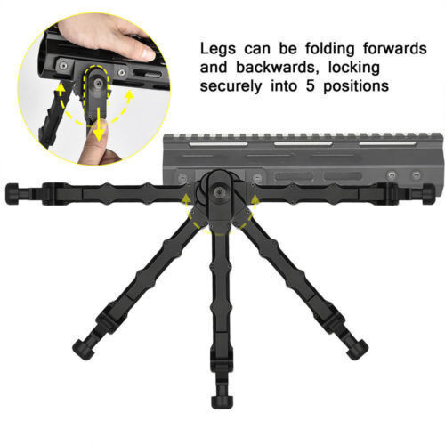 Tactical M-Lok Bipod Aluminum M-lok 7.5"-9" Adjustable Spring Rifle Bipod H - Bild 6 von 6