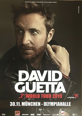 DAVID GUETTA  2019 MÜNCHEN - orig. Concert Poster - Konzert Plakat - DIN A1