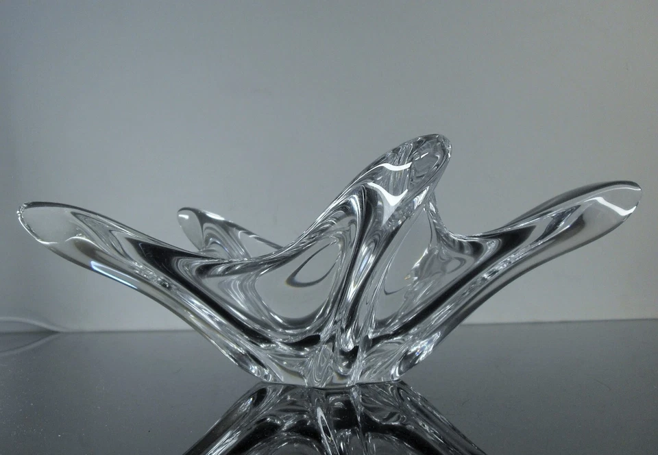 ANCIENNE GRAND COUPE A FRUIT FORME LIBRE EN CRISTAL SOUFFLE DAUM FRANCE SIGNE - Photo 2/4