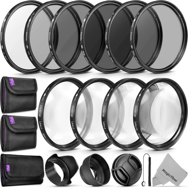 58mm Macro Close Up Set + UV CPL ND4 + ND Filter Kit for Canon 1855mm