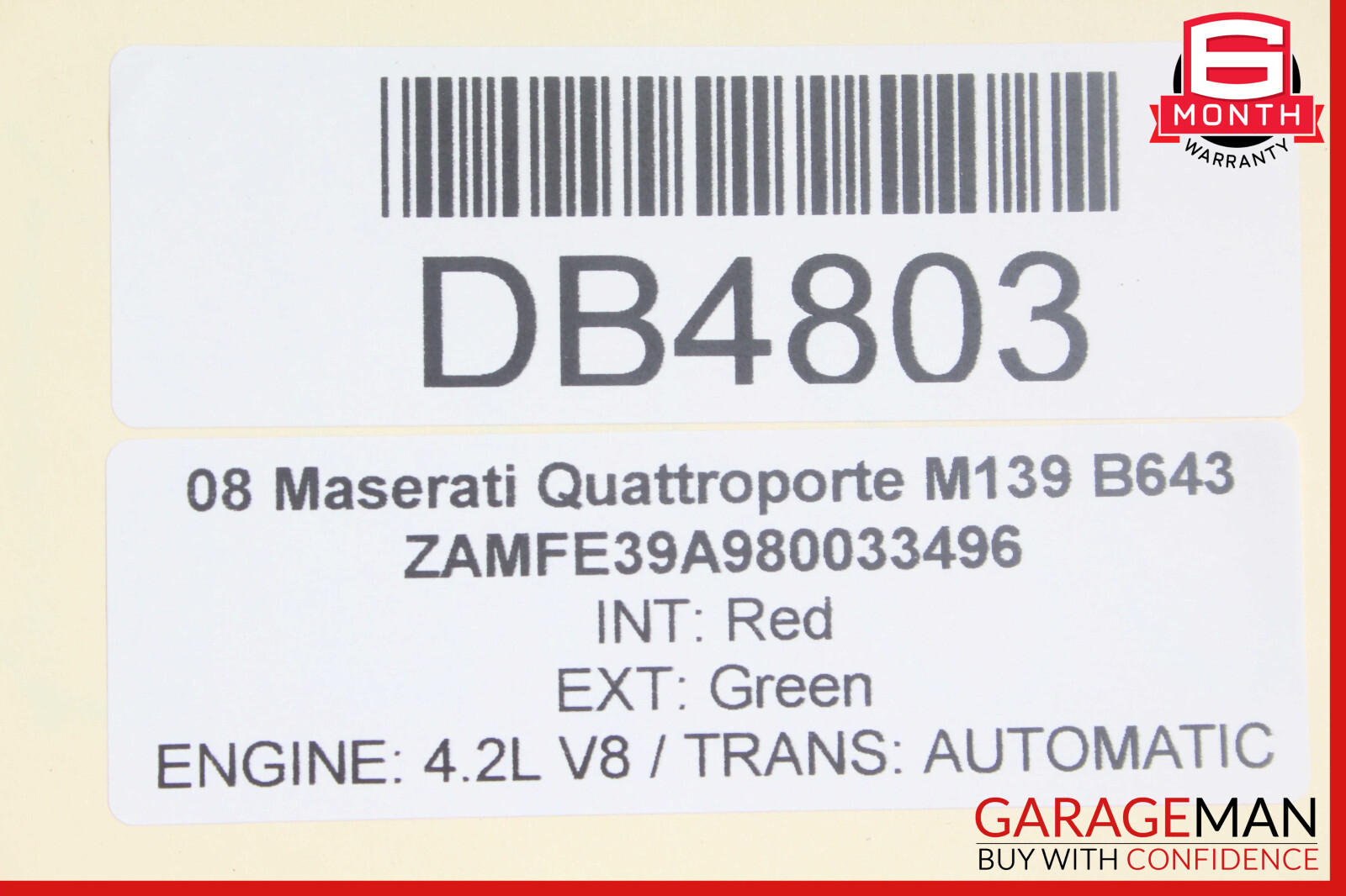 03-13 Maserati Quattroporte M139 Roof Headliner Pillar Set Trim Assembly Suede