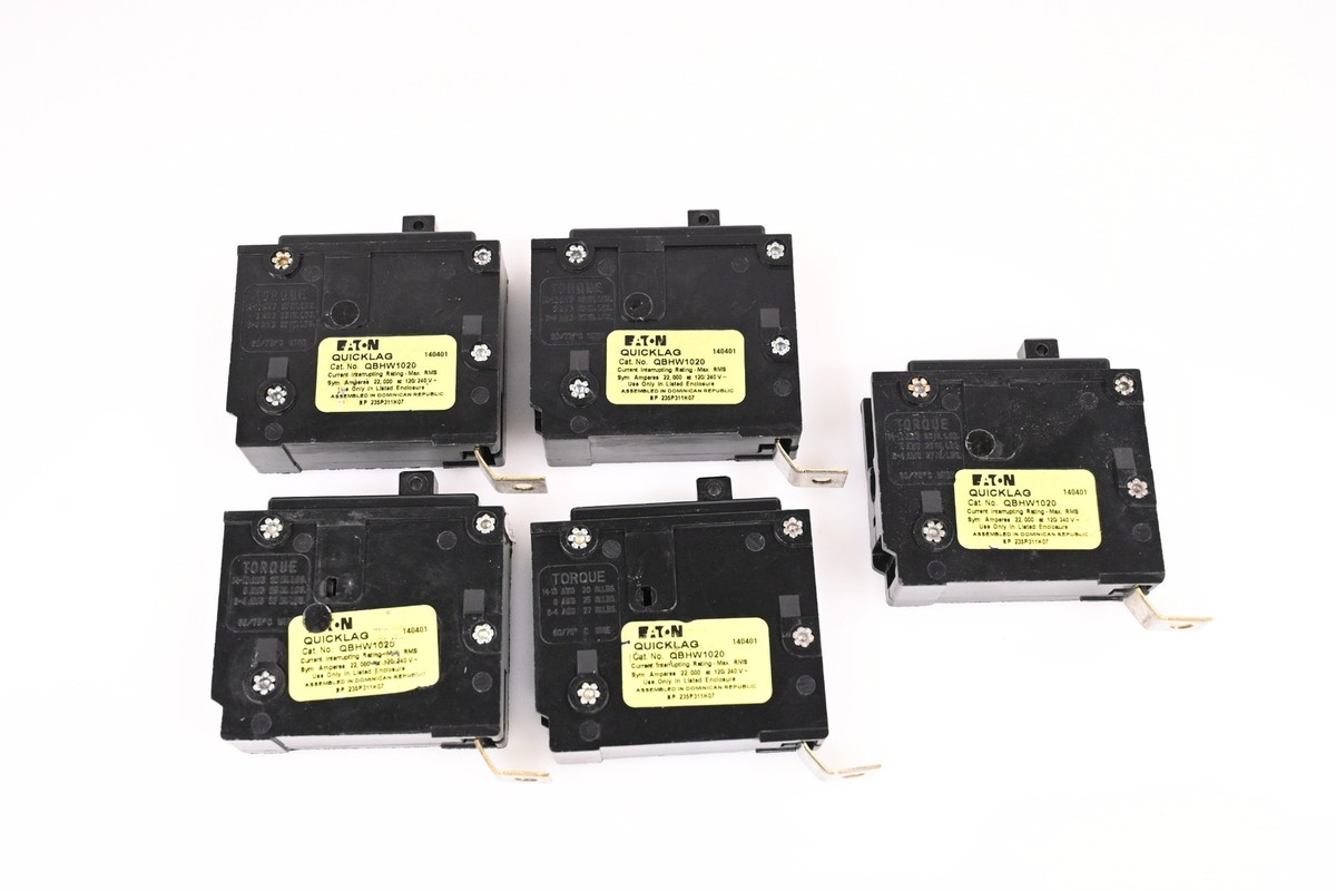 Eaton QBHW1020 20 Amp Bolt-On Circuit Breaker - Pack Of 5 (Open Box)
