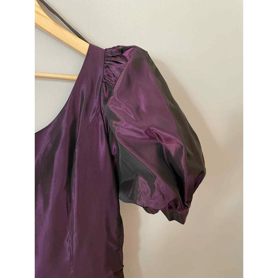 Винтажное плиссированное платье Laura Ashley Iridecent с рукавами-затяжками - Изображение 2 из 4