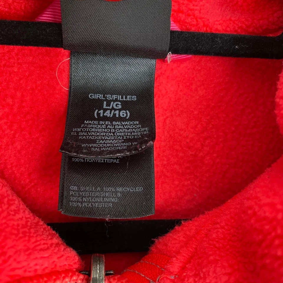 The North Face Girls Denali Fleece Jacket Sz L 14/16 Rocket Red Full Zip - Image 3 of 4