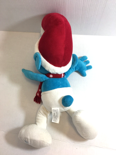SMURF Macys 2010 Holiday Christmas Large Plush 22" Soft Santa Hat & Scarf - Picture 11 of 14