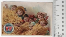 Wheeler & Wilson Sewing Machine Wheat Field Victorian Trade Card 3"x5" VTC-XD74